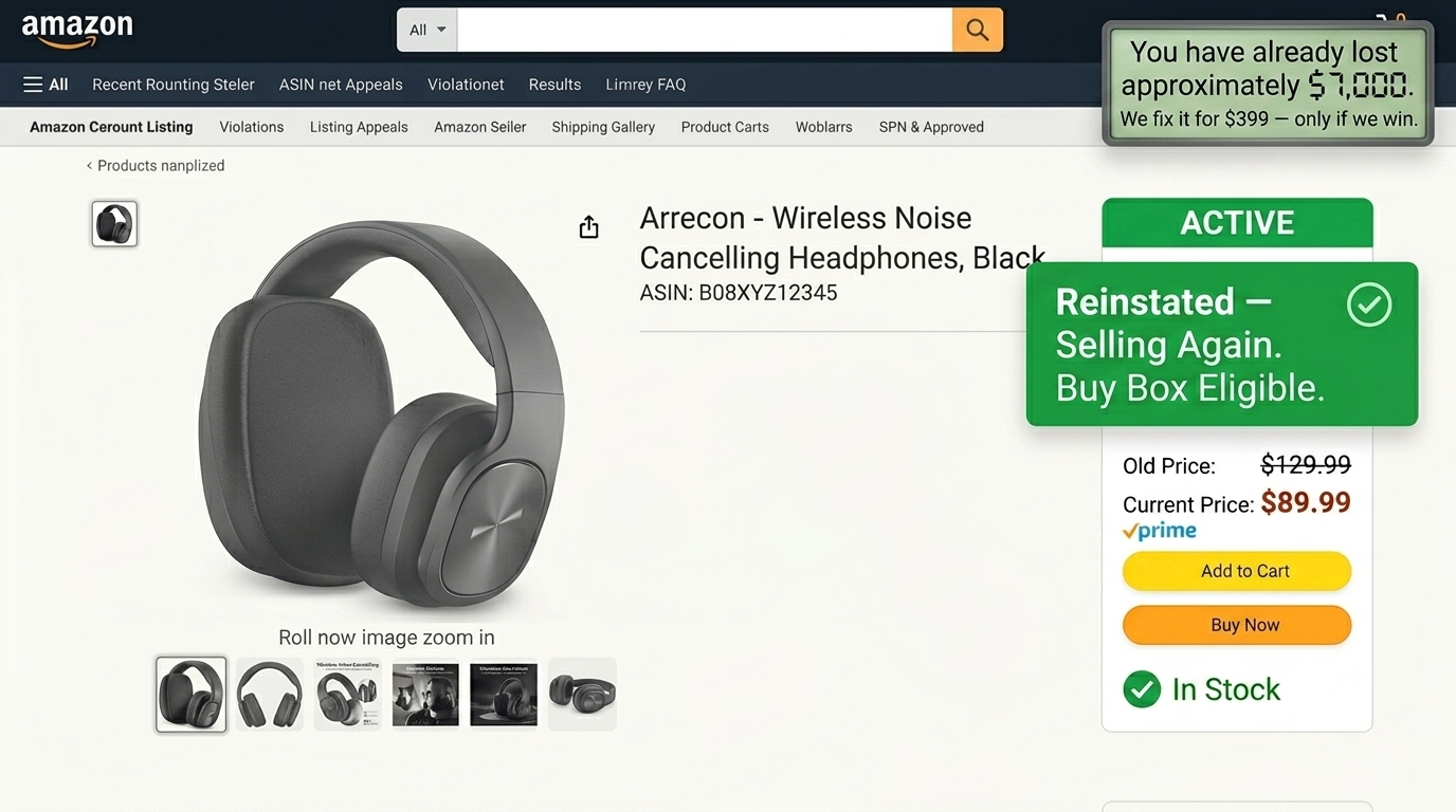 Amazon listing successfully reinstated after suspension appeal
