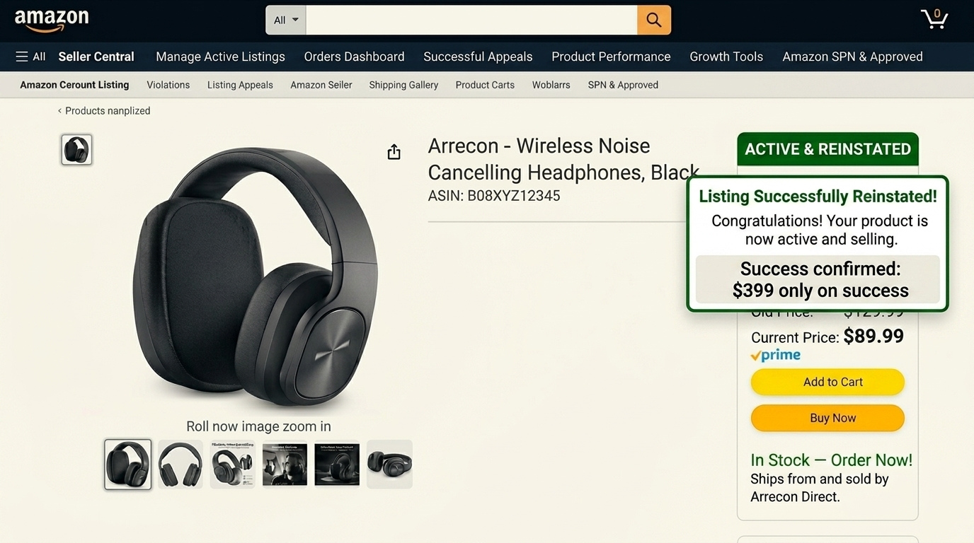 No win no fee Amazon reinstatement — only pay on success